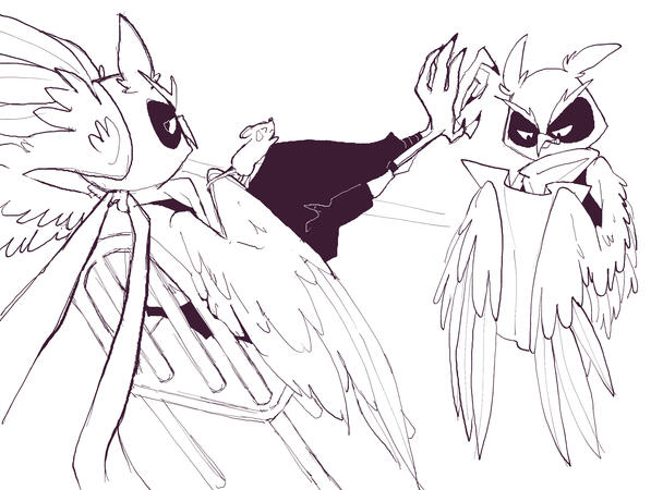 Action shots of said owl to develop personality / understand how he moves