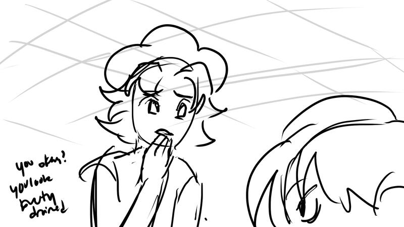 Mai: "Hey, you look pretty drained... Are you okay?"